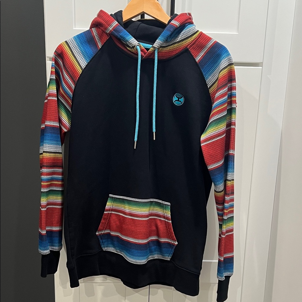 Hooey Black Hoodie with Multicolor Accents